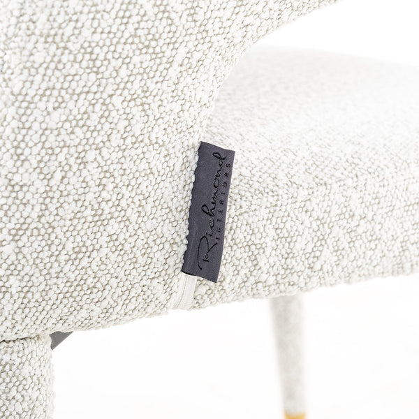 Chair Gia White Bouclé Fire Retardant (fr – Copenhagen 900 Bouclé White) – Richmond Interiors