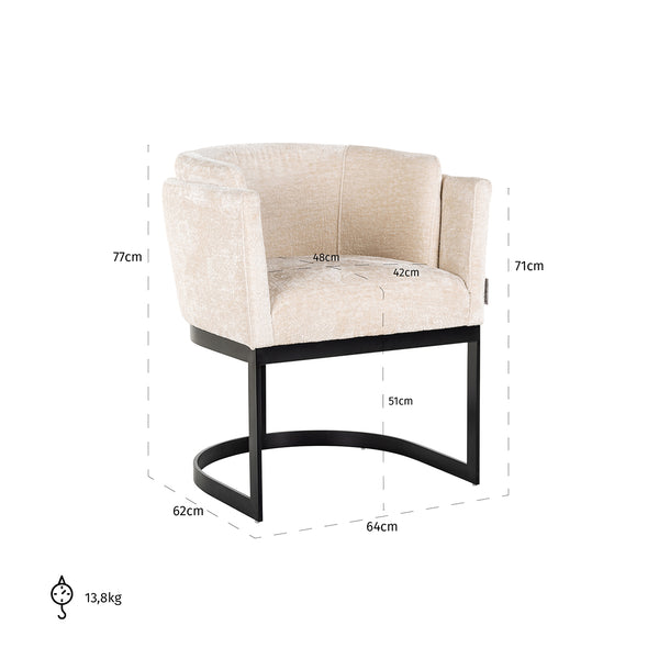 Chair Emerson White Chenille (bergen 900 White Chenille)