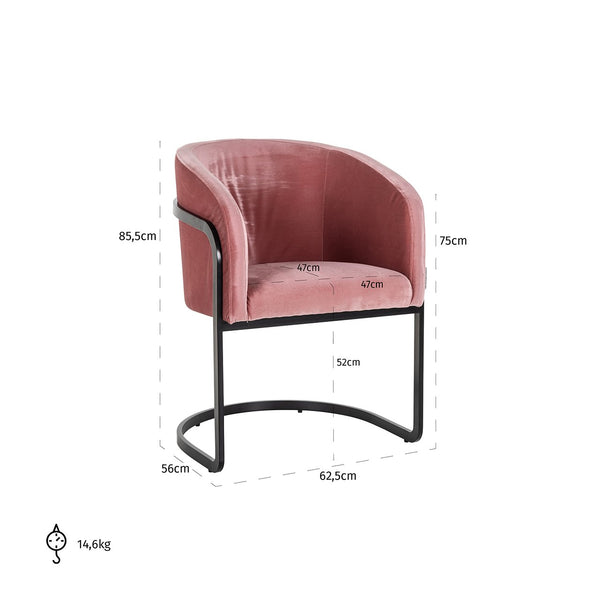 Chair Chiara Blush Velvet (genova 706 Blush)