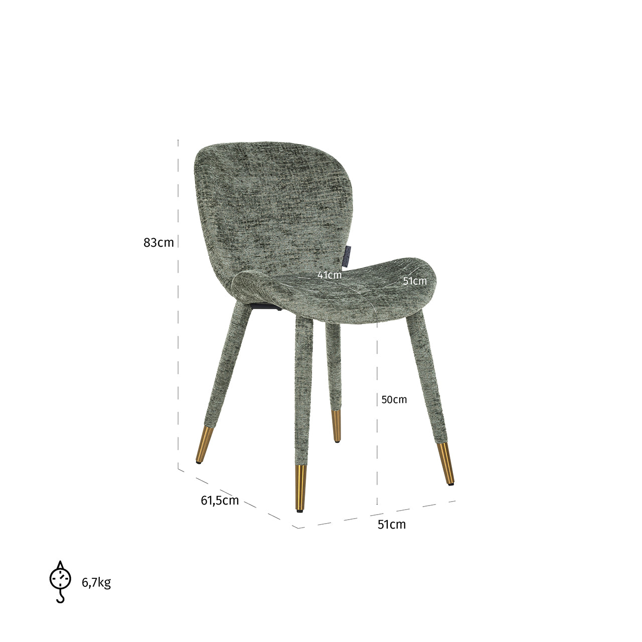Chair Sara thyme fusion fire retardant (Fusion thyme 206)- Richmond Interiors