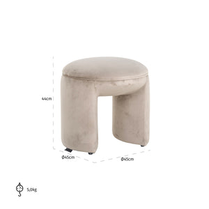 Pouffe Fargo Khaki Velvet (quartz Khaki 903)