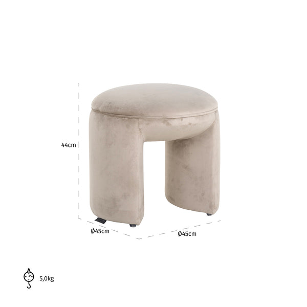 Pouffe Fargo Khaki Velvet (quartz Khaki 903)