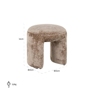 Pouffe Fargo Taupe Chenille (bergen 104 Taupe Chenille)