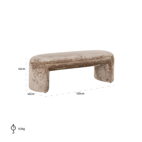 Bench Fargo Taupe Chenille (bergen 104 Taupe Chenille) – Richmond Interiors