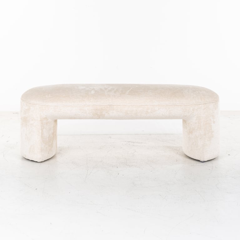 Bench Fargo white chenille (Bergen 900 white chenille)- Richmond Interiors