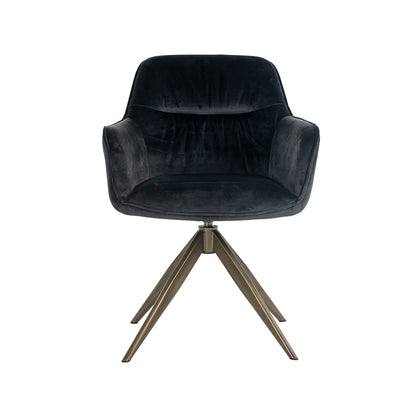 Swivel chair Aline antraciet velvet fire retardant (FR-Quartz 801 Antraciet)