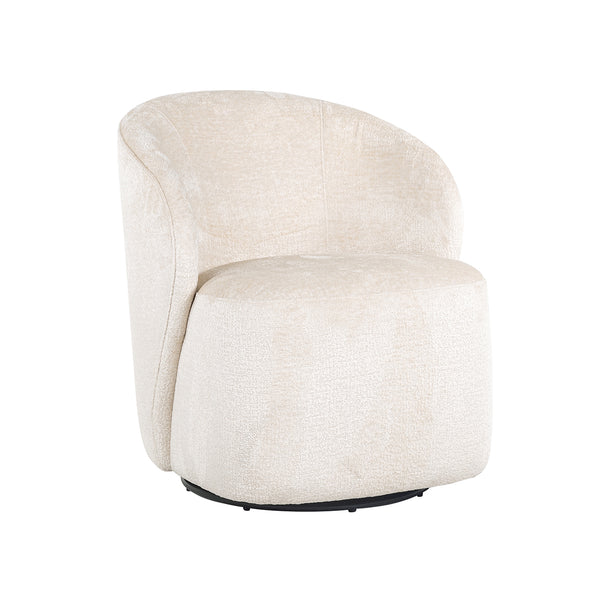 Swivel lounge chair Sofia white chenille (Bergen 900 white chenille)