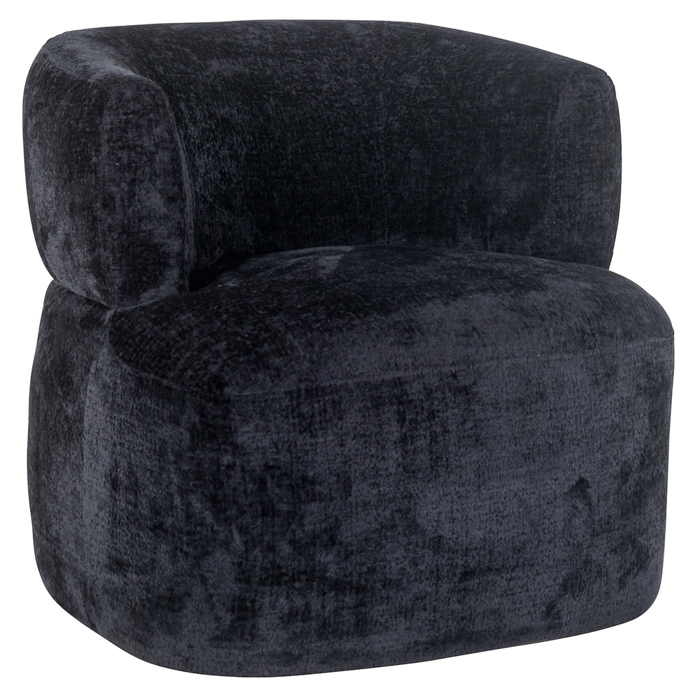 Lounge chair Donna black chenille (Bergen 809 black chenille)
