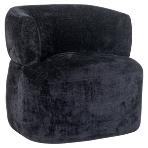 Lounge chair Donna black chenille (Bergen 809 black chenille)