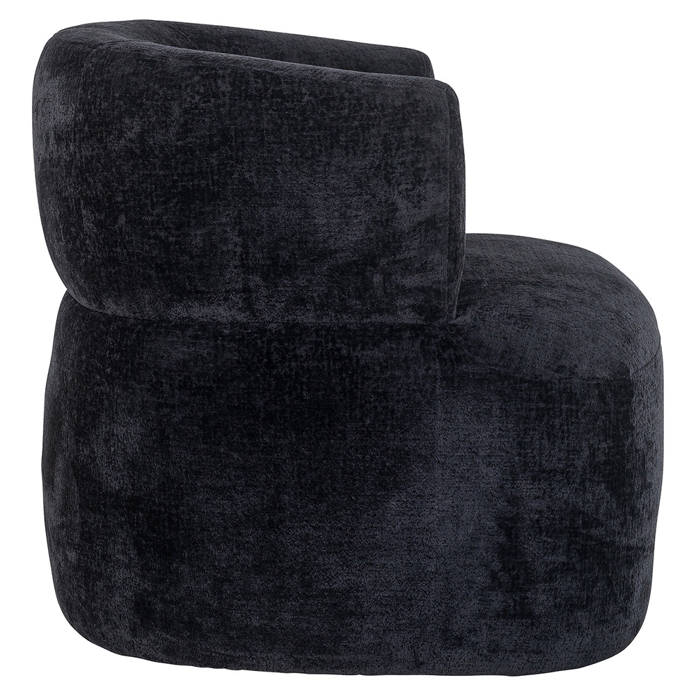 Lounge chair Donna black chenille (Bergen 809 black chenille)