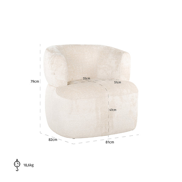 Lounge Chair Donna White Chenille (bergen 900 White Chenille)