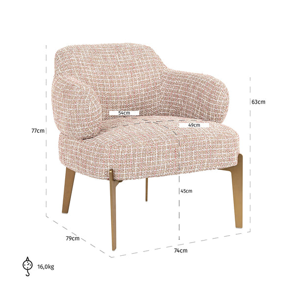 Lounge Chair Venus Trendy Rose (be Trendy 1673 Rose)