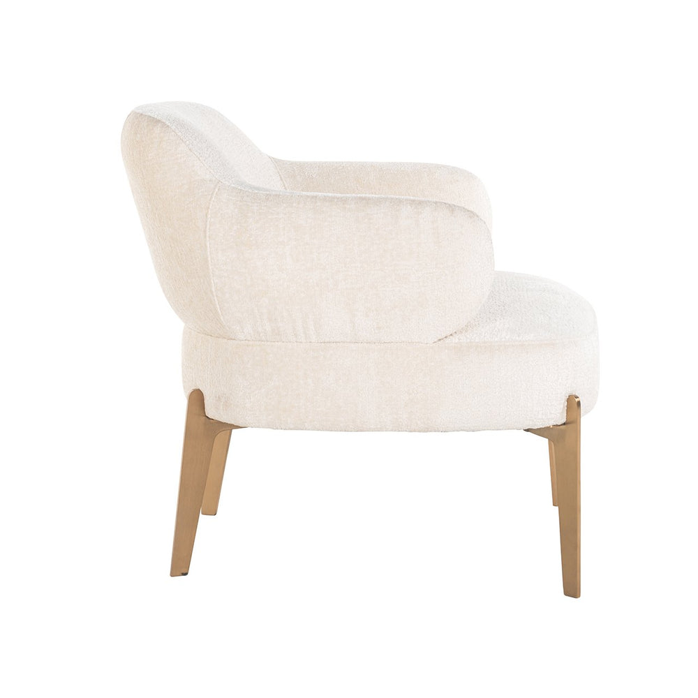 Lounge chair Venus white chenille (Bergen 900 white chenille)
