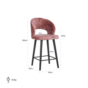 Counter Stool Savoy Rose Chenille (bergen 705 Rose Chenille)
