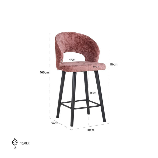 Counter Stool Savoy Rose Chenille (bergen 705 Rose Chenille)