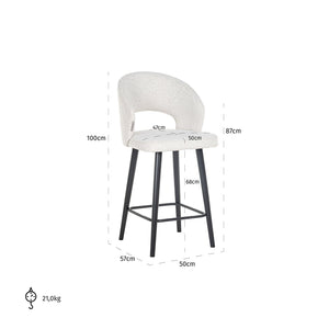 Counter Stool Savoy White Bouclé (copenhagen 900 Bouclé White)