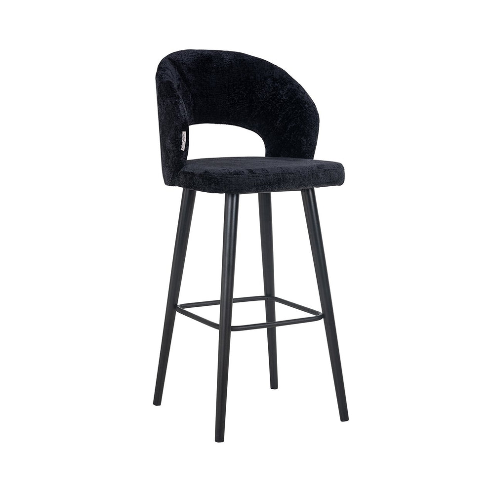 Bar stool Savoy black chenille (Bergen 809 black chenille)