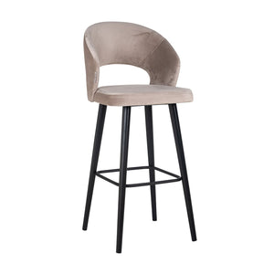 Bar stool Savoy khaki velvet (Quartz Khaki 903)