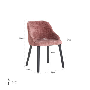 Chair Twiggy Rose Chenille (bergen 705 Rose Chenille)