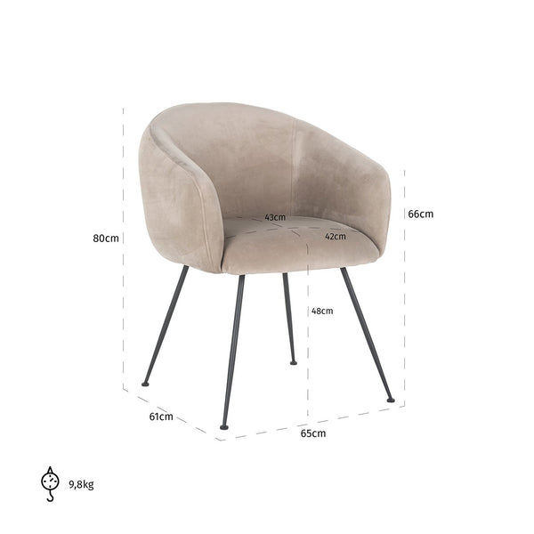 Chair Avanti Khaki Velvet (quartz Khaki 903)