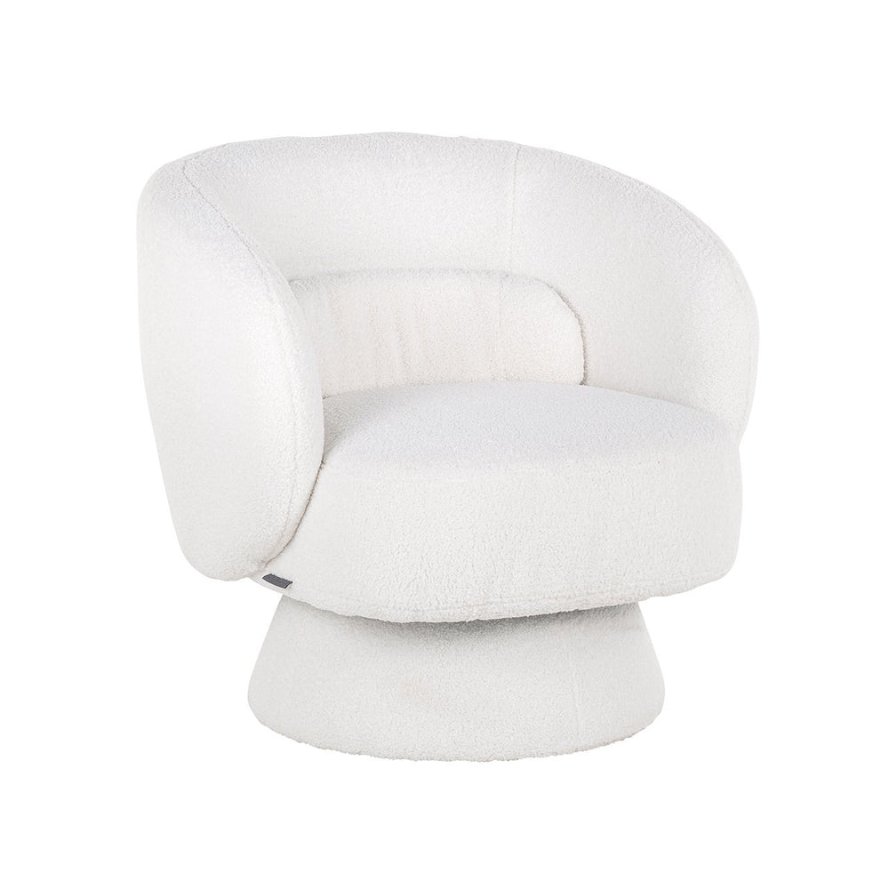 Swivel lounge chair Senna white furry (Himalaya 900 white furry)