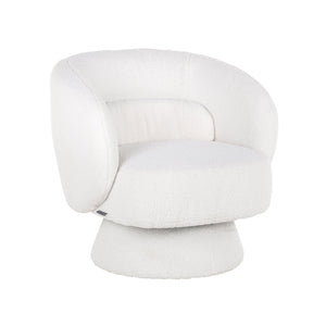 Swivel lounge chair Senna white furry (Himalaya 900 white furry)