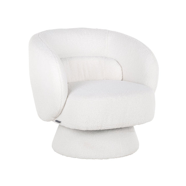 Swivel lounge chair Senna white furry (Himalaya 900 white furry)
