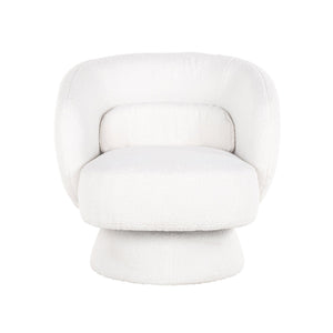 Swivel Lounge Chair Senna White Furry (himalaya 900 White Furry)