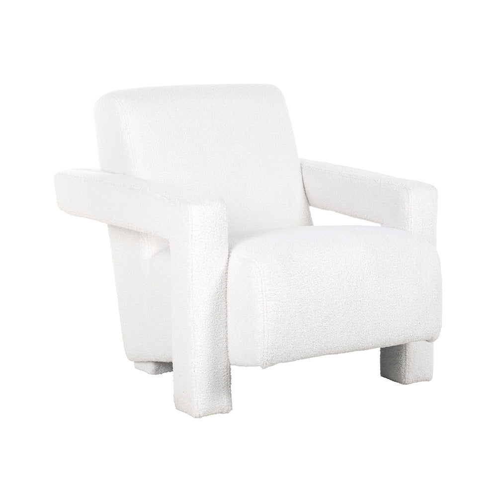 Lounge chair Casey white furry fire retardant (Himalaya 900 white furry)
