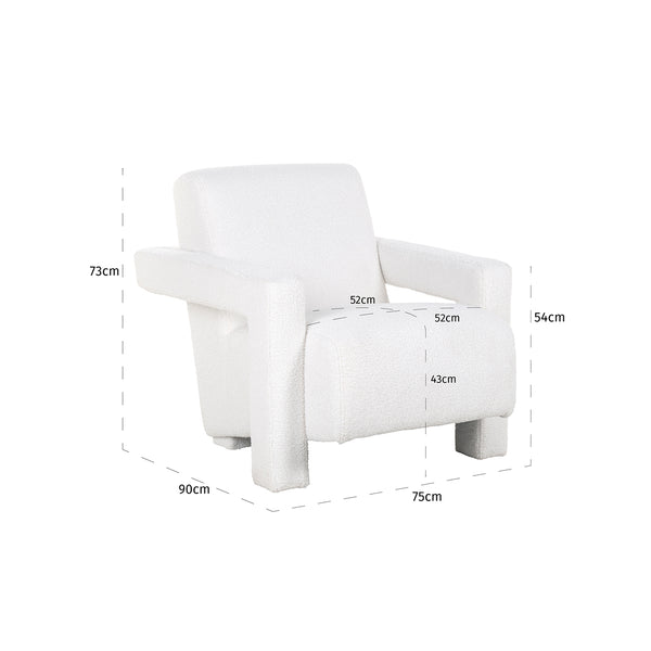 Lounge Chair Casey White Furry Fire Retardant (himalaya 900 White Furry) – Richmond Interiors