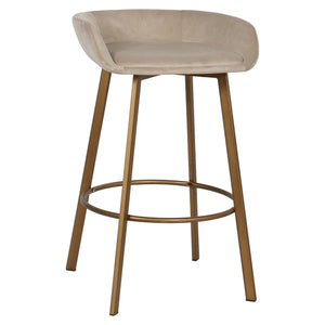 Bar Stool Cressida Low Back Khaki Velvet (set of 2) (quartz Khaki 903)