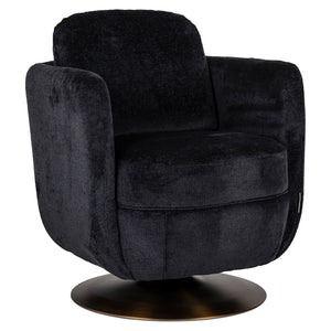 Swivel lounge chair Turner black chenille (Bergen 809 black chenille)