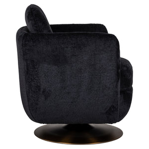 Swivel Lounge Chair Turner Black Chenille (bergen 809 Black Chenille)