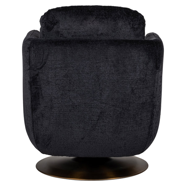 Swivel Lounge Chair Turner Black Chenille (bergen 809 Black Chenille)