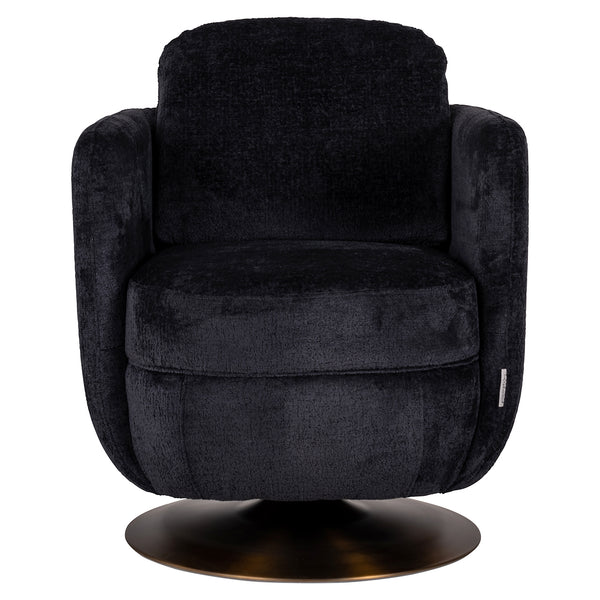 Swivel Lounge Chair Turner Black Chenille (bergen 809 Black Chenille)