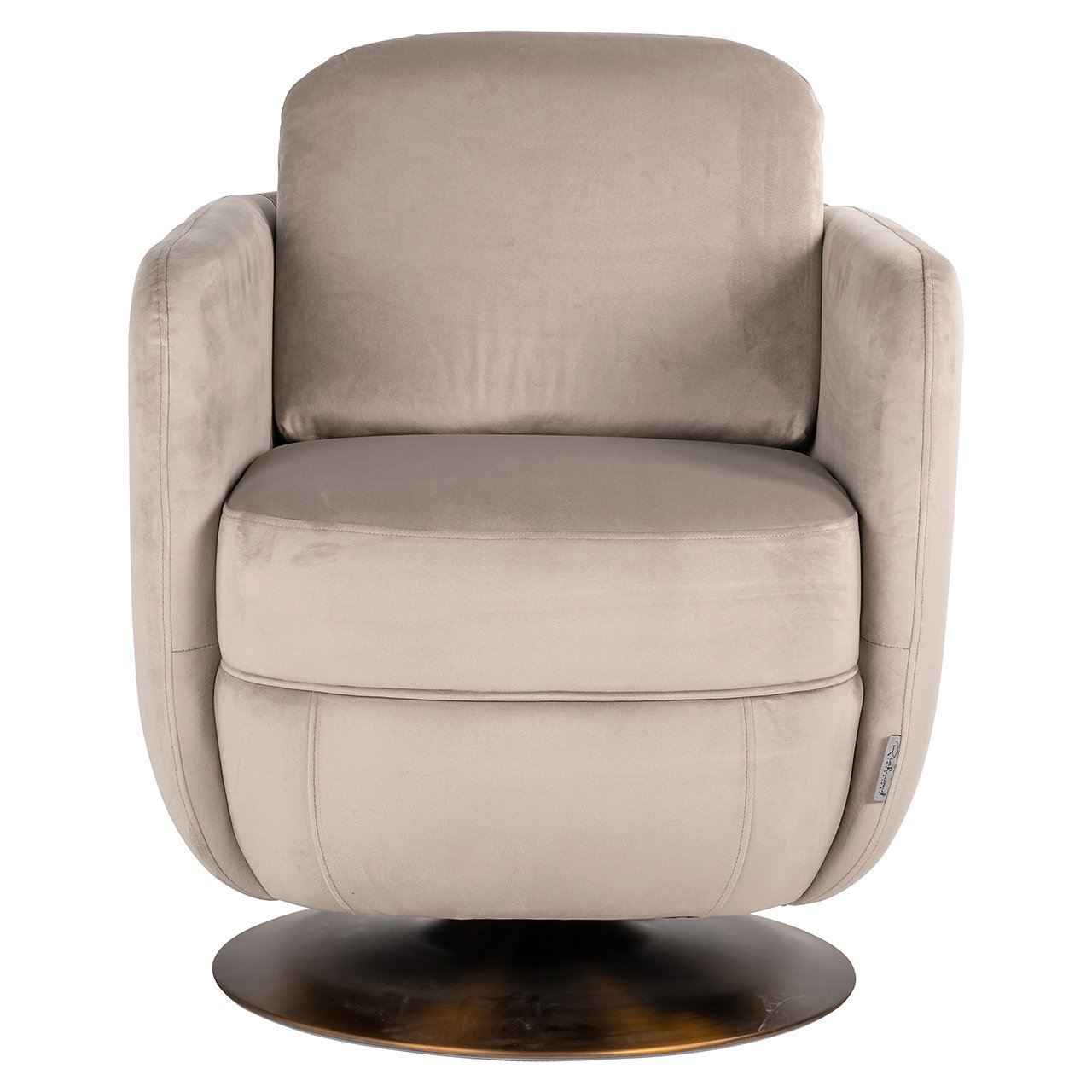 Swivel lounge chair Turner khaki velvet fire retardant (FR-Quartz 903 Khaki)- Richmond Interiors