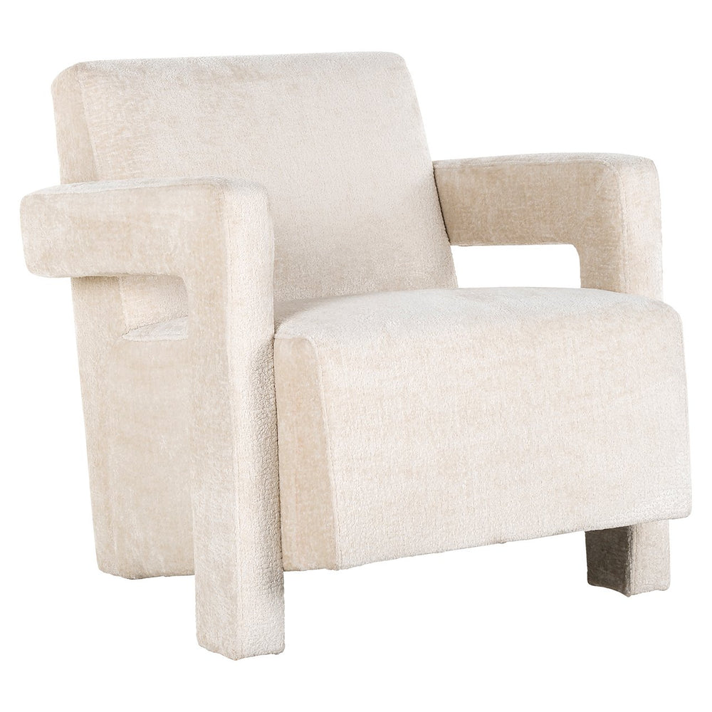 Lounge chair Devanto white chenille (Bergen 900 white chenille)
