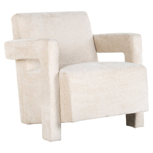 Lounge chair Devanto white chenille (Bergen 900 white chenille)