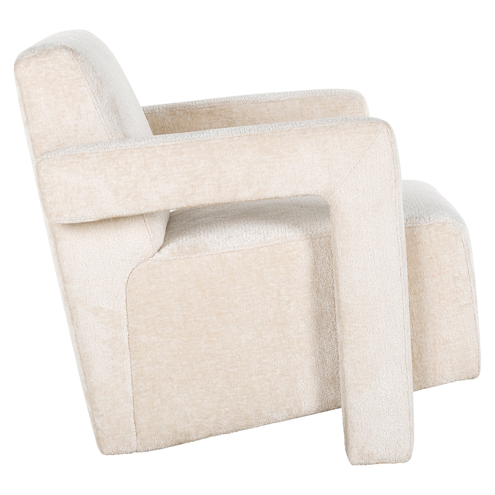 Lounge chair Devanto white chenille (Bergen 900 white chenille)
