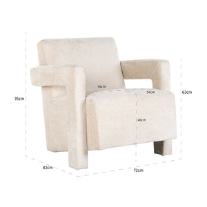 Lounge Chair Devanto White Chenille (bergen 900 White Chenille)