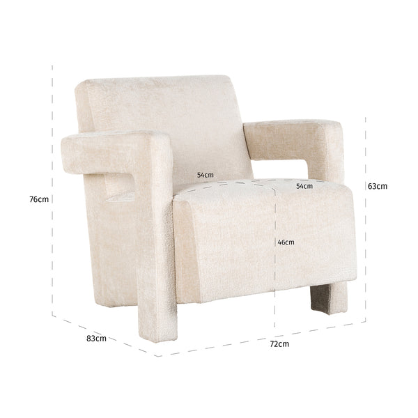 Lounge Chair Devanto White Chenille (bergen 900 White Chenille)