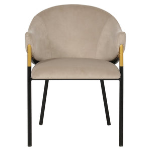 Chair Jocasta Khaki Velvet (set of 2) (quartz Khaki 903)