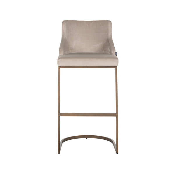 Bar Stool Bolton Khaki Velvet / Brushed Gold Fire Retardant (fr – Quartz 903 Khaki) – Richmond Interiors – Ex Display Immediately Available From Our Buzzards Valley Showroom