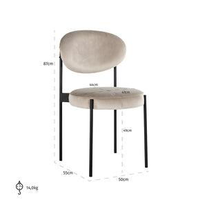 Chair Kaylee Khaki Velvet (quartz Khaki 903)