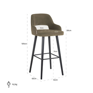 Bar Stool Antony Shitake Seven (seven Shitake 124)