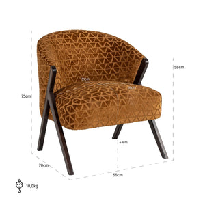 Lounge Chair Mia Gold Triangle (triangle 2013 Old Gold)