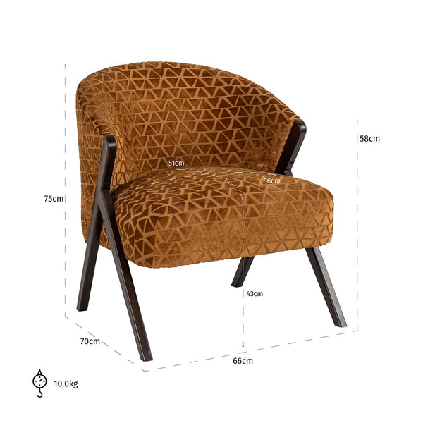 Lounge Chair Mia Gold Triangle (triangle 2013 Old Gold)