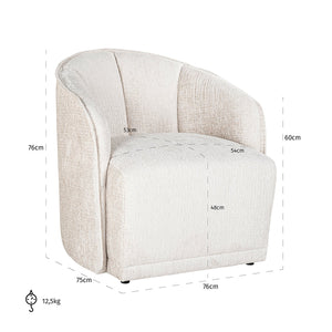 Lounge Chair Maryse Cream Fusion (fusion Cream 02)