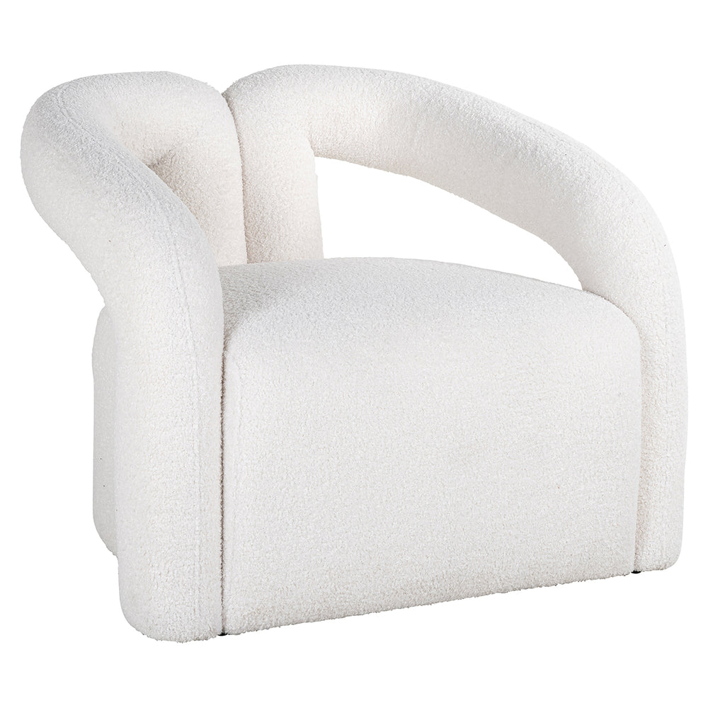 Lounge chair Dana white furry (Himalaya 900 white furry)