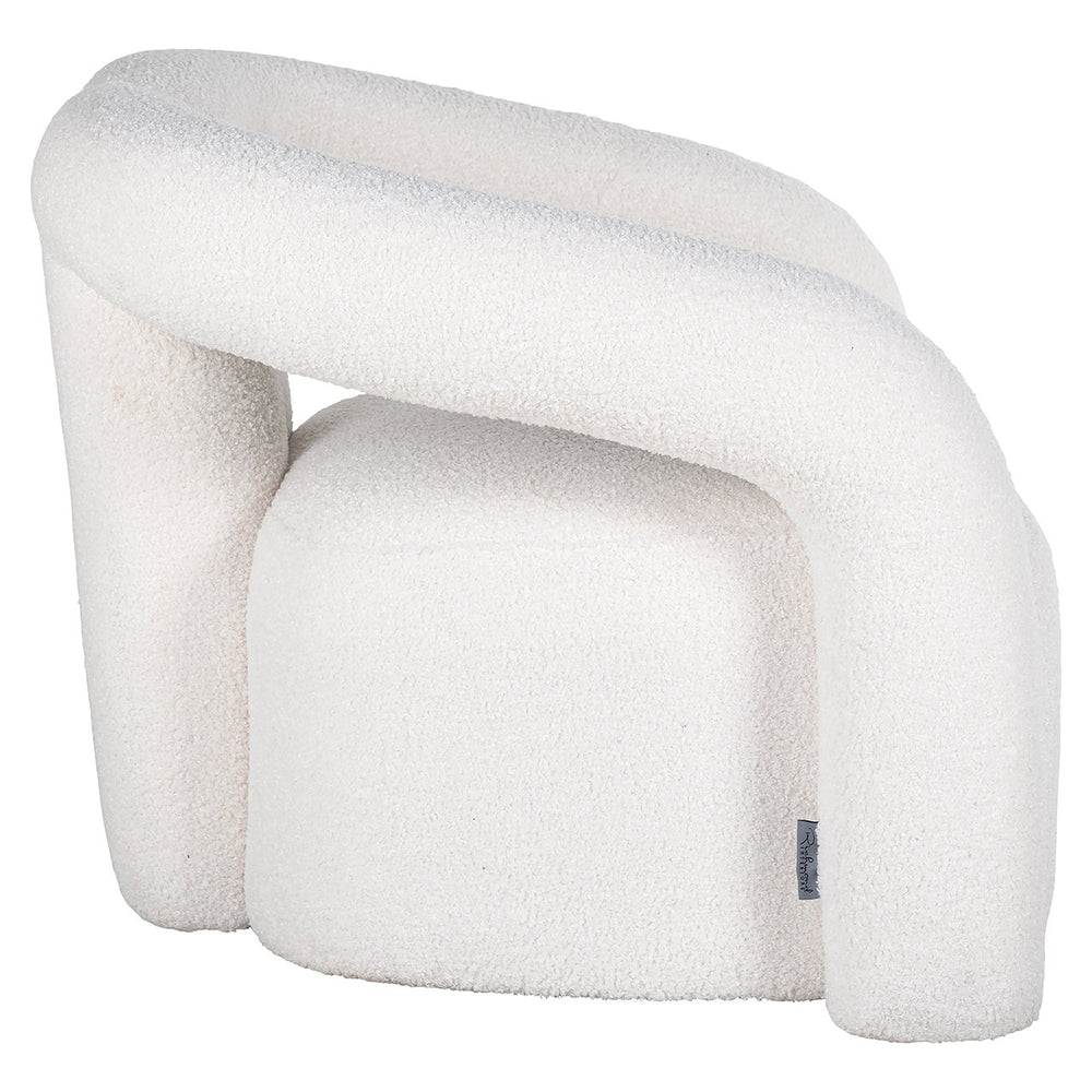 Lounge chair Dana white furry (Himalaya 900 white furry)